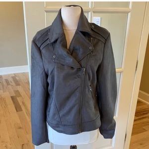 Philosophy Long Sleeve Faux Leather Zip Up Moto Jacket